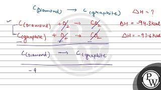 For the following reaction, \[ \begin{array}{l} \mathrm{C} \text { (diamond })+\mathrm{O}_{2} \l...