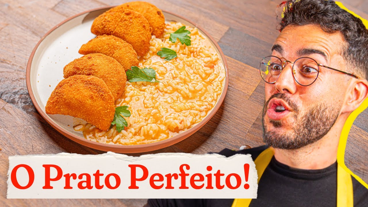 Rissóis de Bacalhau com Arroz de Tomate Malandrinho