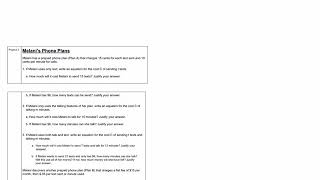 Honors Algebra 1 Week 2 Project 2-PCN Distance Learning
