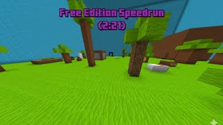 Minecraft Free Edition Speedrun (2:21) #minecraft #speedruning #bedrock #map 