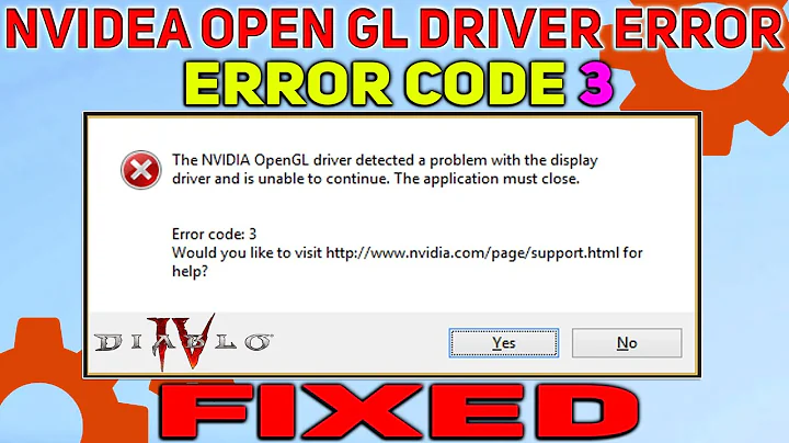 The Nvidia OpenGL Driver Detected a Problem with the Display Driver & unable to Continue Diablo 4