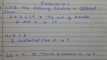 Class 7 - Exercise 4.1 - Q 5  | Write the following equations in statement