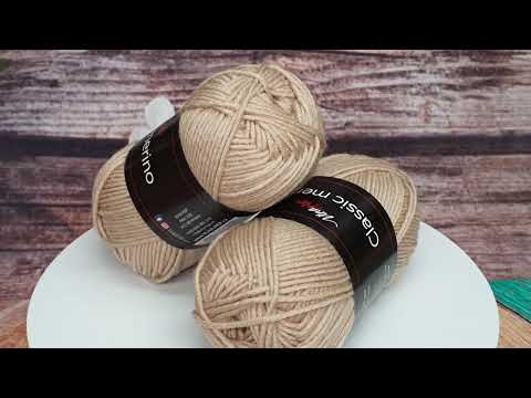 Video: Příze Classic Merino, 61012, béžová