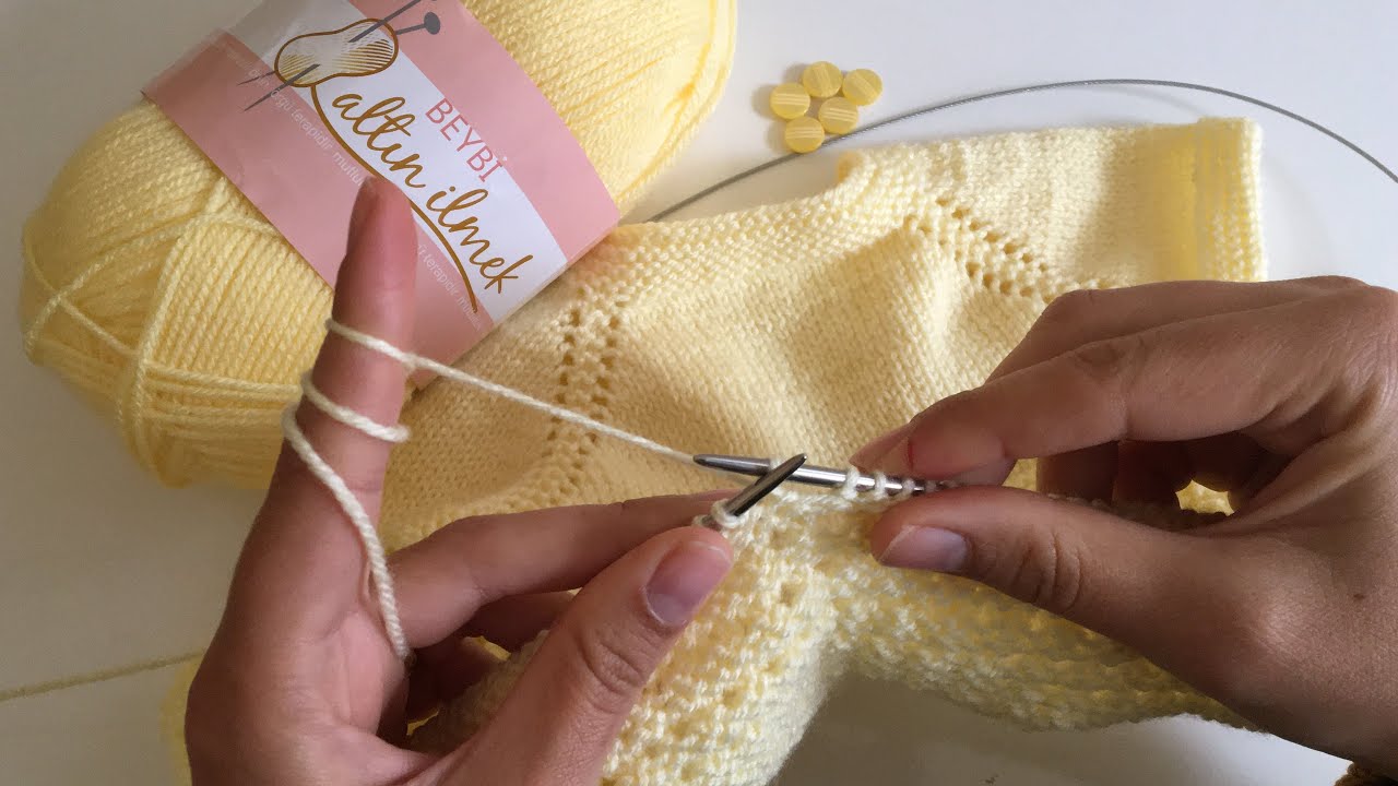 1 YUMAKTAN YAKADAN BAŞLAMA BEBEK YELEĞİ✅BİM in İPİ ILE  DİKİŞSİZ BAŞTAN SONA BEBEK YELEĞİ ANLATIMI