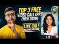Top 3 Free video call website 2026 | Live Video call App no coins | Free Dating chat app with girls
