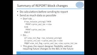 Module 10 Part 2: Tips for moving from an ASCII report block to a .4rd report design document Profile