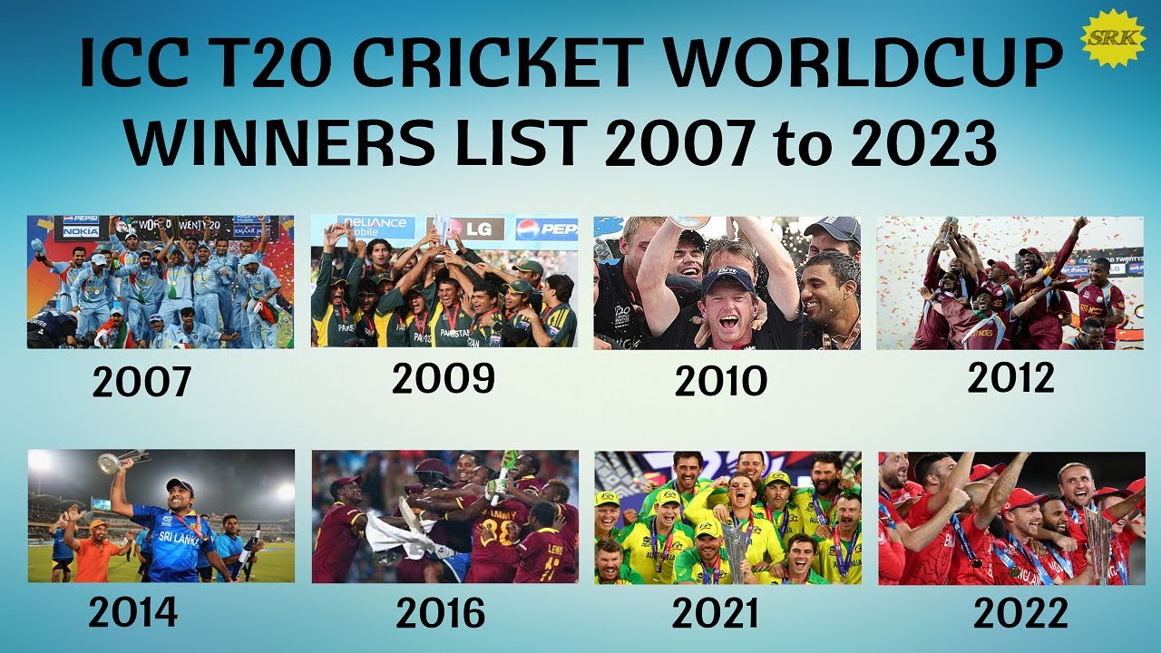 ICC T20 World Cup Winners & RunnersUp List of All Seasons T20 World