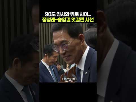 90도 폴더인사 그 이후 의총...정청래-송영길 어색 그 잡채? #shorts #오마이tv