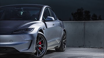 2024 Tesla Model 3 Performance Highland AWD Quicksilver Forged 19 Inch Wheels Squared Continental