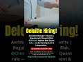 Apply now — Assistant Manager (Quants) @ Deloitte Chennai. Market-risk modelling role. #Career