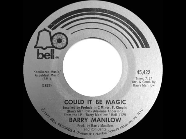1973 Barry Manilow - Could It Be Magic (Bell version) - YouTube