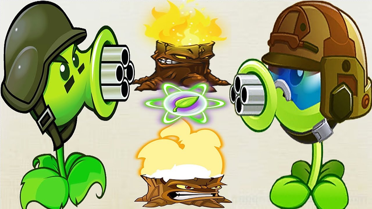 Gatling Pea Pvz Vs Gatling Pea Pvz 2 In Plants Vs. Zombies And Plants Vs. Zombies 2 - Youtube