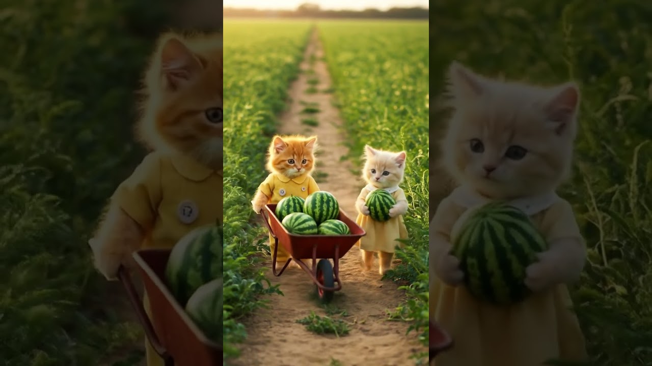 Petani Kucing Lagi Panen Semangka! 😸🍉 #videoshort #cat #imut #cute #cutecat #catshorts