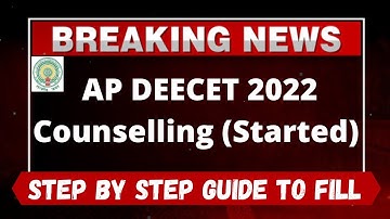 AP DEECET 2022 Counselling (Started) - How to Register AP DEECET 2022 Counselling Online Mode
