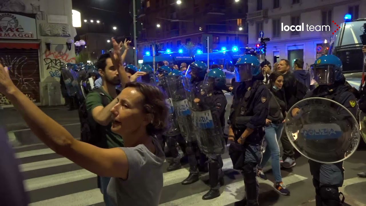 No Green Pass bloccano traffico: Milano, tensione con la polizia
