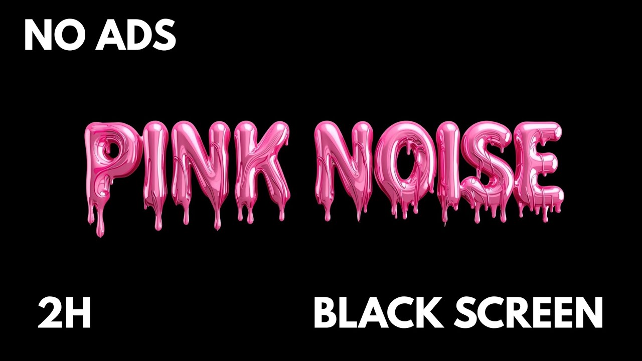 Pink Noise 2 Hours | Gentle Focus for ADHD Study & Reading | No Ads | Black Screen