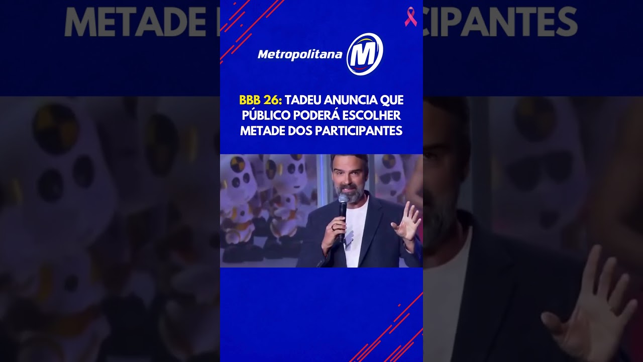 BBB 26: Tadeu anuncia que público poderá escolher metade dos participantes