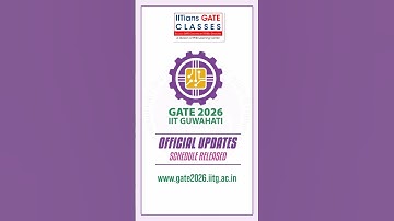 GATE 2026 Schedule Released | IIT Guwahati Official Update