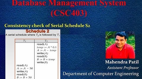 #DBMS #Consistency #Transactions Consistency check for Serial Schedule 2 | Serial Schedule S2