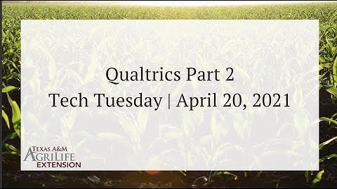 Qualtrics Part 2 Tech Tuesday April 2021