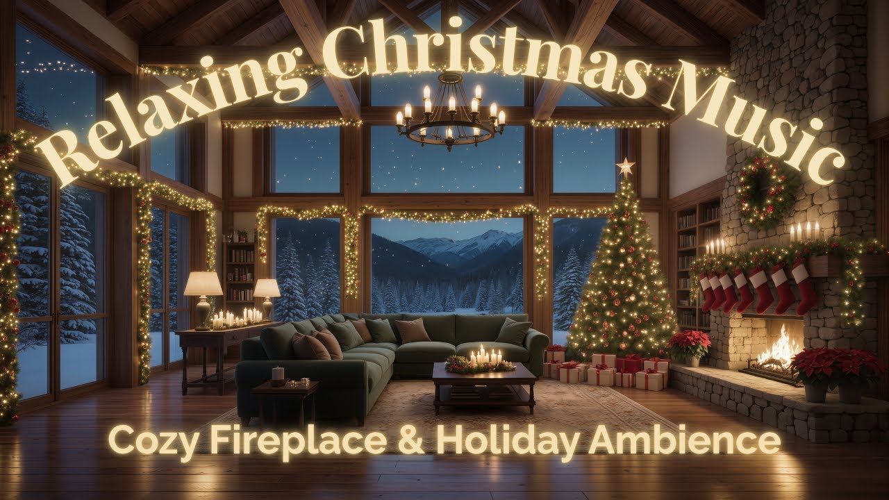 Cozy Christmas Ambience | Relaxing Piano Music & Crackling Fireplace ...