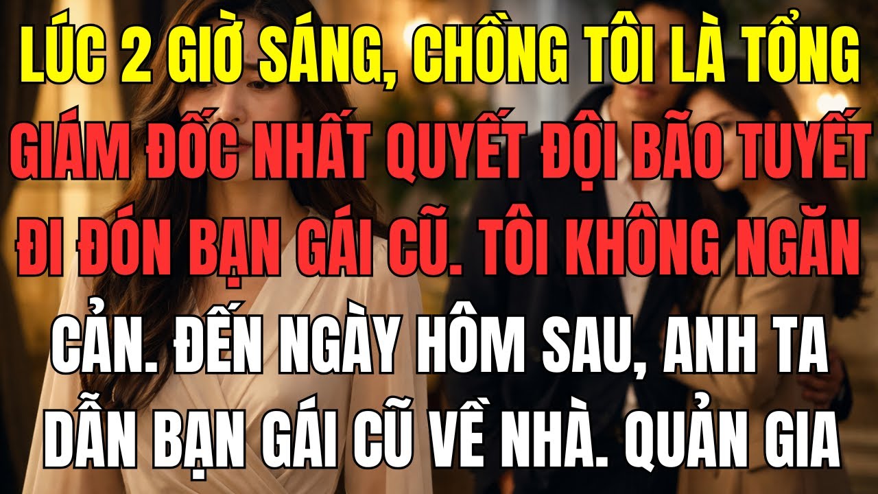Lúc 2 giờ sáng, chồng tôi là tổng giám đốc nhất quyết đội bão tuyết đi đón bạn gái cũ. Tôi không