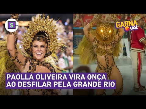 Paolla Oliveira 'vira onça' na Sapucaí: vídeo mostra fantasia da rainha de bateria da Grande Rio