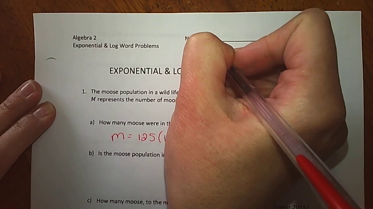 Exponential & Log Word Problems Packet #1 & 2 - YouTube