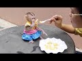 Very Lovely!! Mom Teach Obedient Zuji Learn To Eat Banana Mixed With Milk Powder