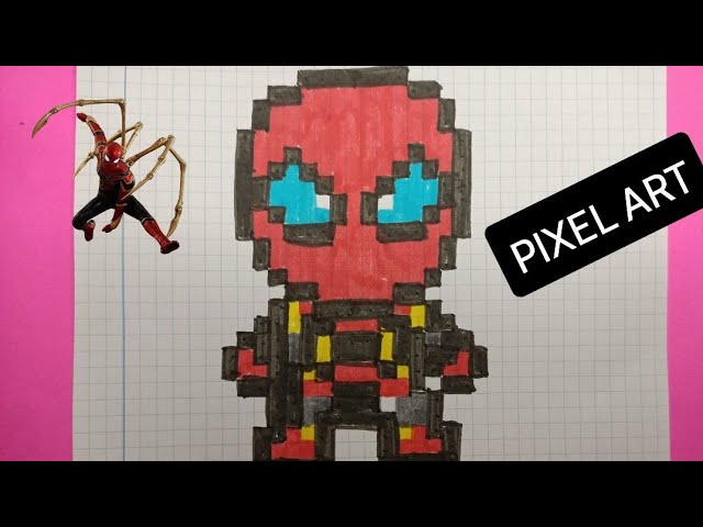 Como dibujar Iron Spider . Draw handmade Pixel Art - thptnganamst.edu.vn