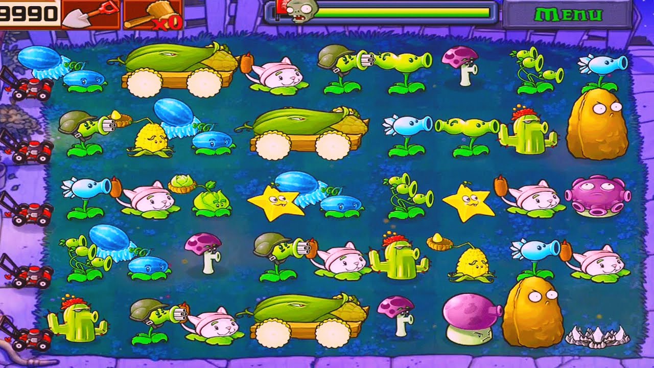 Plants Vs Zombies | Survival Night | All Plants Vs All Zombies Gameplay Full HD 1080p 60fps