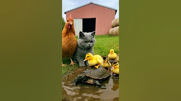 Video 11199491: grey british shorthair, farm, kitten