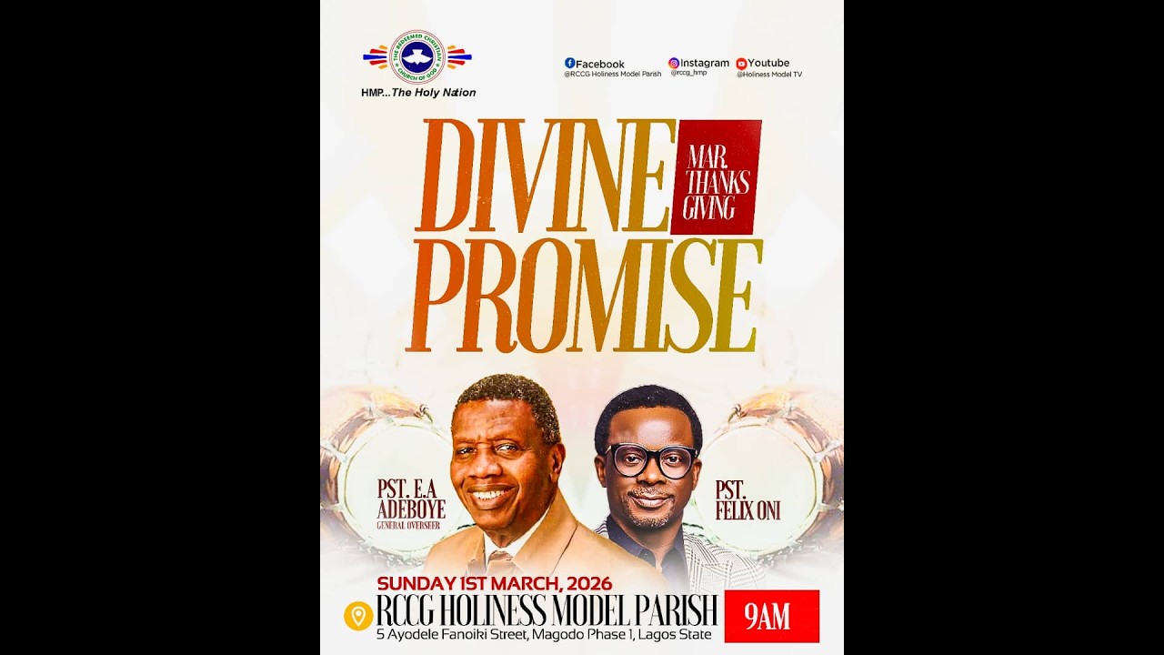 SUNDAY SERVICE | MARCH THANKSGIVING | DIVINE PROMISE | 01 | 03 | 2026 ...