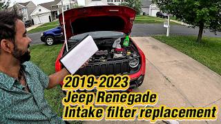2019 2023 Jeep Renegade 1.3l engine air filter replacement