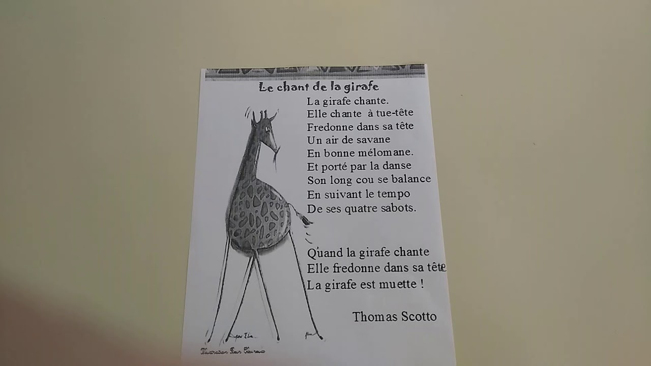 Poésie Le chant de la girafe - YouTube