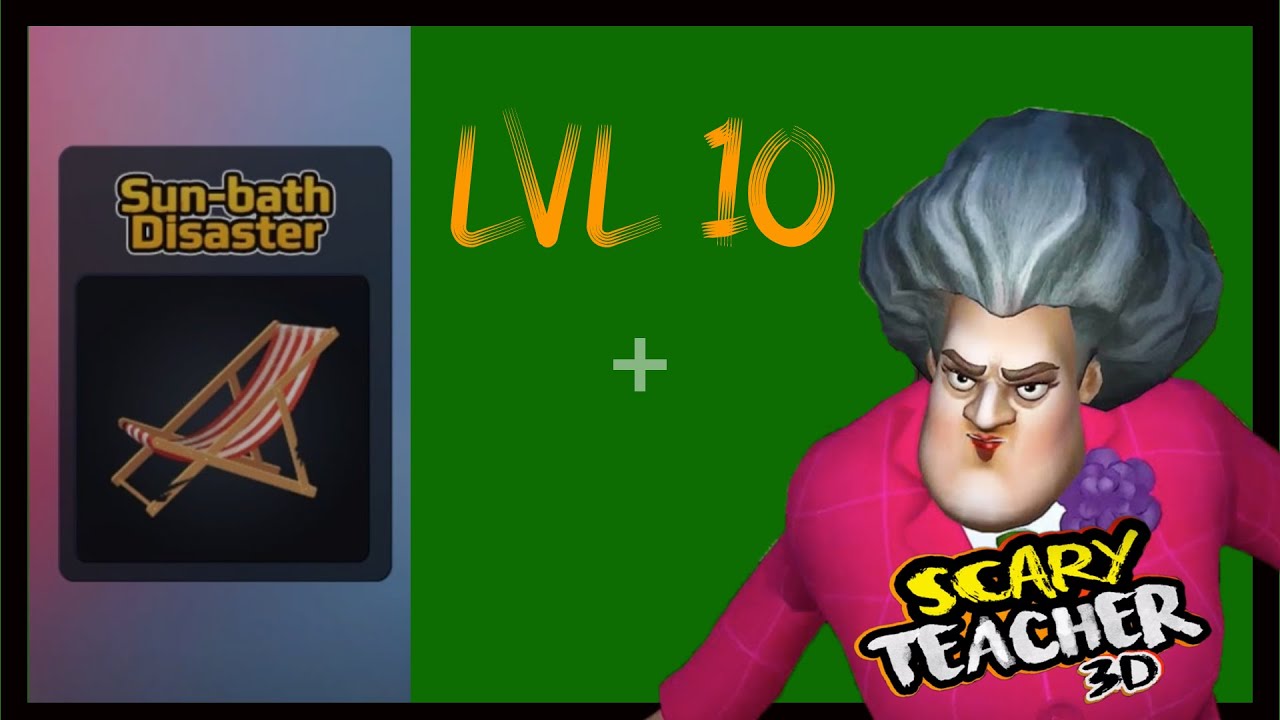 SCARY TEACHER 3D - SUN BATH DISASTER Level 10 Gameplay - HorrorGames