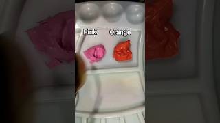 What Color Does Pink and Orange Make? mix pink and orange #colormixingshorts #colorblending #colors