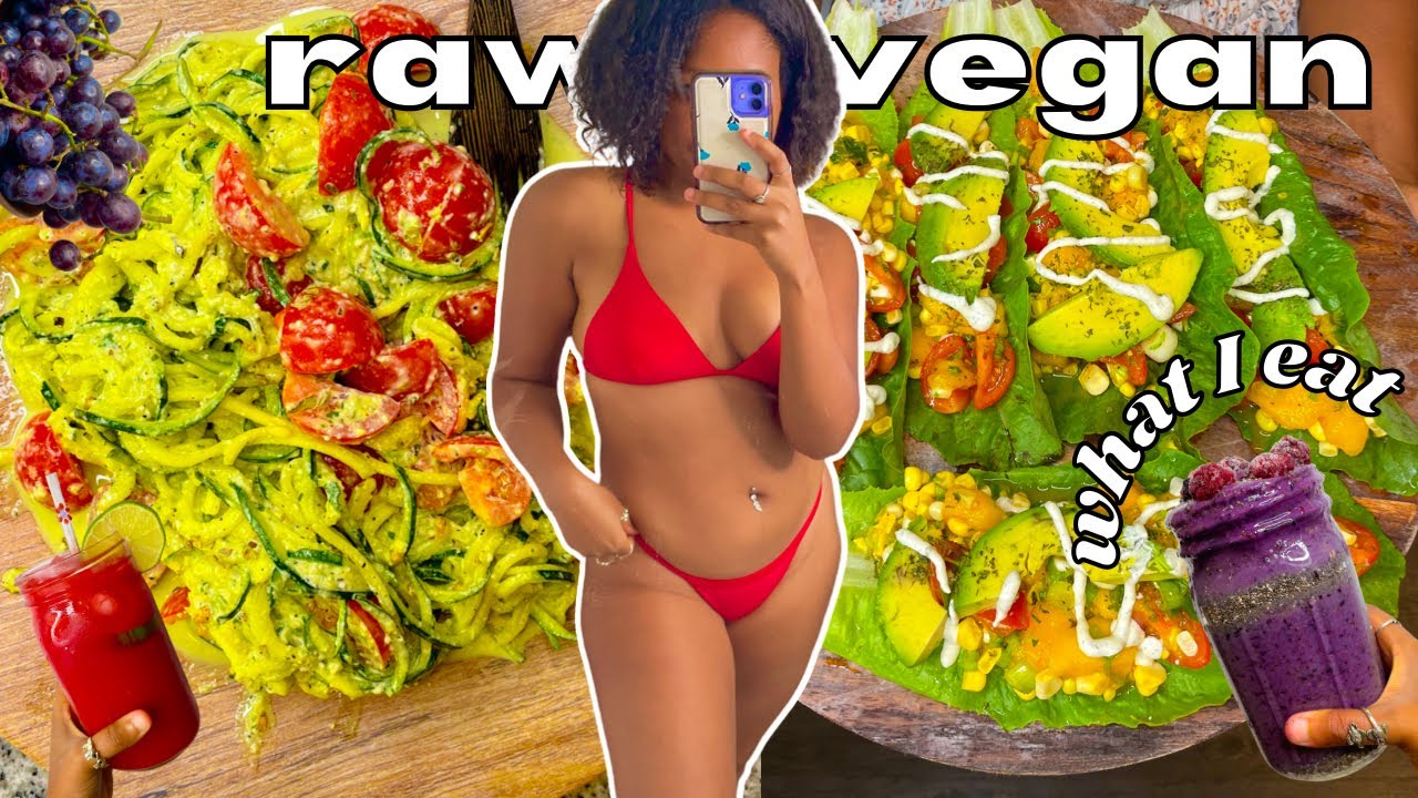 WHAT I EAT IN A DAY ☆ FULLY RAW VEGAN + RECIPES