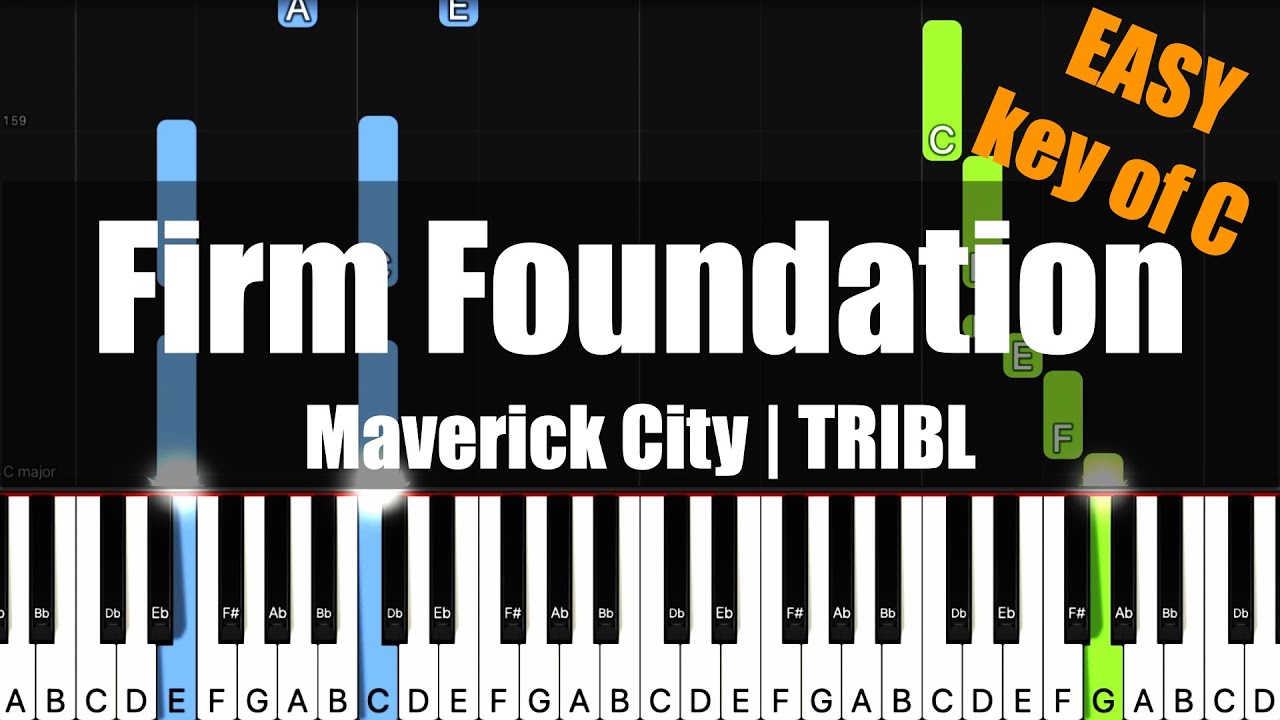 [Synthesia] Maverick City | TRIBL - Firm Foundation (Key of C) - Piano Easy Tutorial