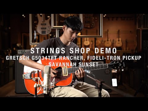 STRINGS SHOP DEMO : GRETSCH G5034TFT RANCHER, FIDELI-TRON PICKUP, SAVANNAH SUNSET