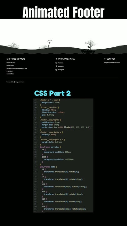 Animated Footer using HTML, CSS and JavaScript #shorts - YouTube