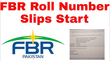 FBR Roll Number Slips Start | FBR Jobs 2021 | FBR Registration Slips | Federal Board Of Revenue |