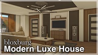 Bloxburg - Modern Luxe Family House Speedbuild (interior   full tour)