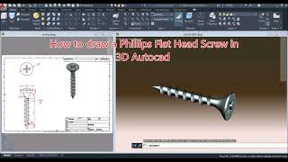 How to draw a Phillips Flat Head Screw in 3D Autocad