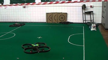 Three AR Drones hover land over IP network