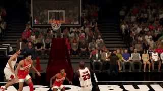 NBA 2K15-Michael Jordan dunks over Spud Webb