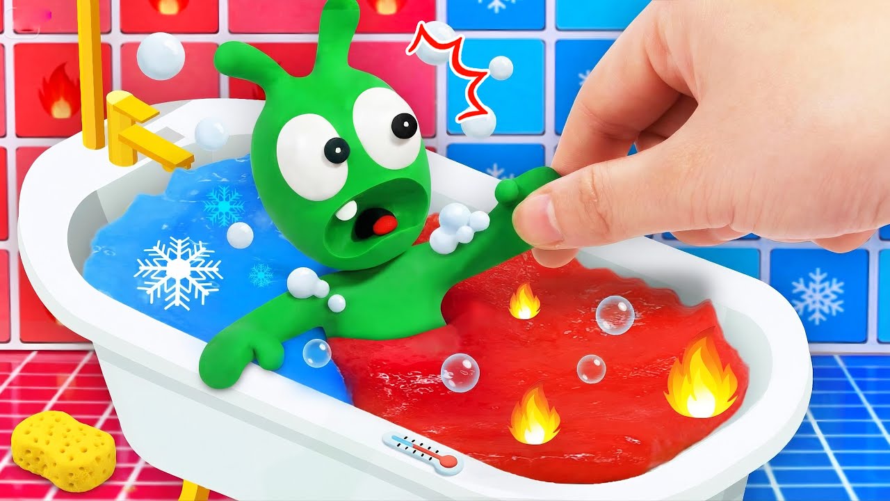 Pea Pea Explora la Bañera Caliente y Fría 🔥❄ ¡Desafío divertido para niños!