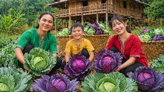100kg Cabbage Harvest! – Selling Fresh Vegetables at the Village Market | SURVIVAL ALONE