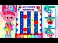 Trolls World Tour Poppy Plays the Fizzy and Phoebe Disk Drop Game