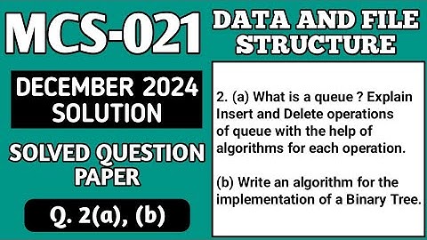 P3- 2(a), (b) | MCS 021 Dec 2024 Solution | MCS021 Solved Question Paper | MCS21 Important Questions